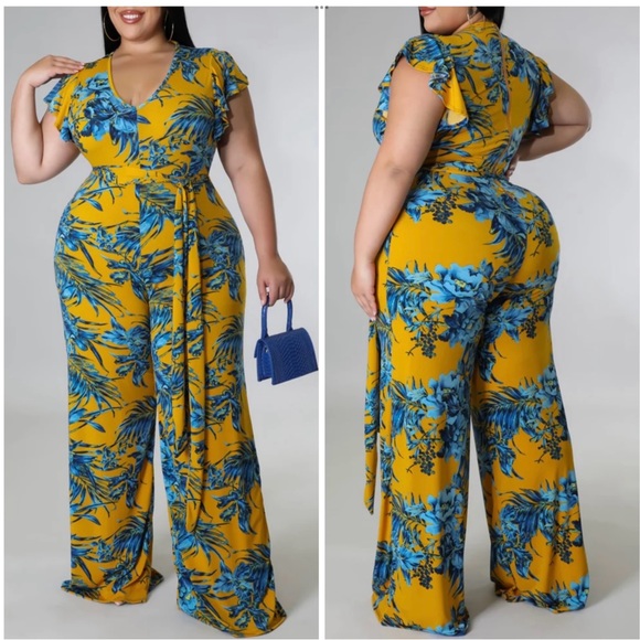 Plus Size Floral Jumpsuit - Picture 1 of 1